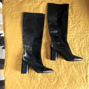 Nine West Suede and Snakeskin Boots Size size 8